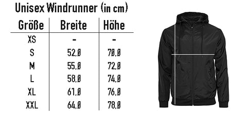 Windrunner size chart