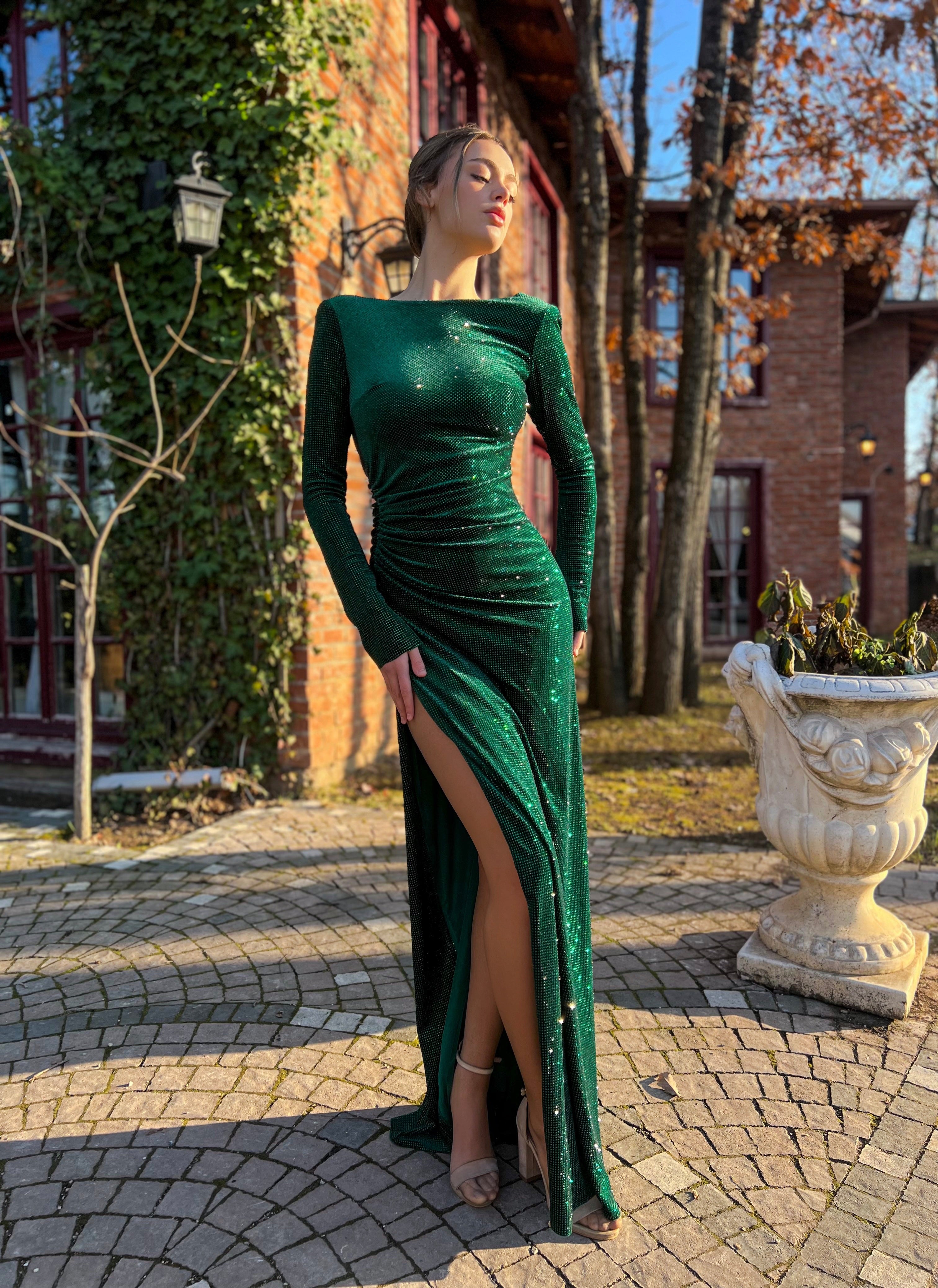 Classy Solid Long Velvet Dress – Jagstore.in