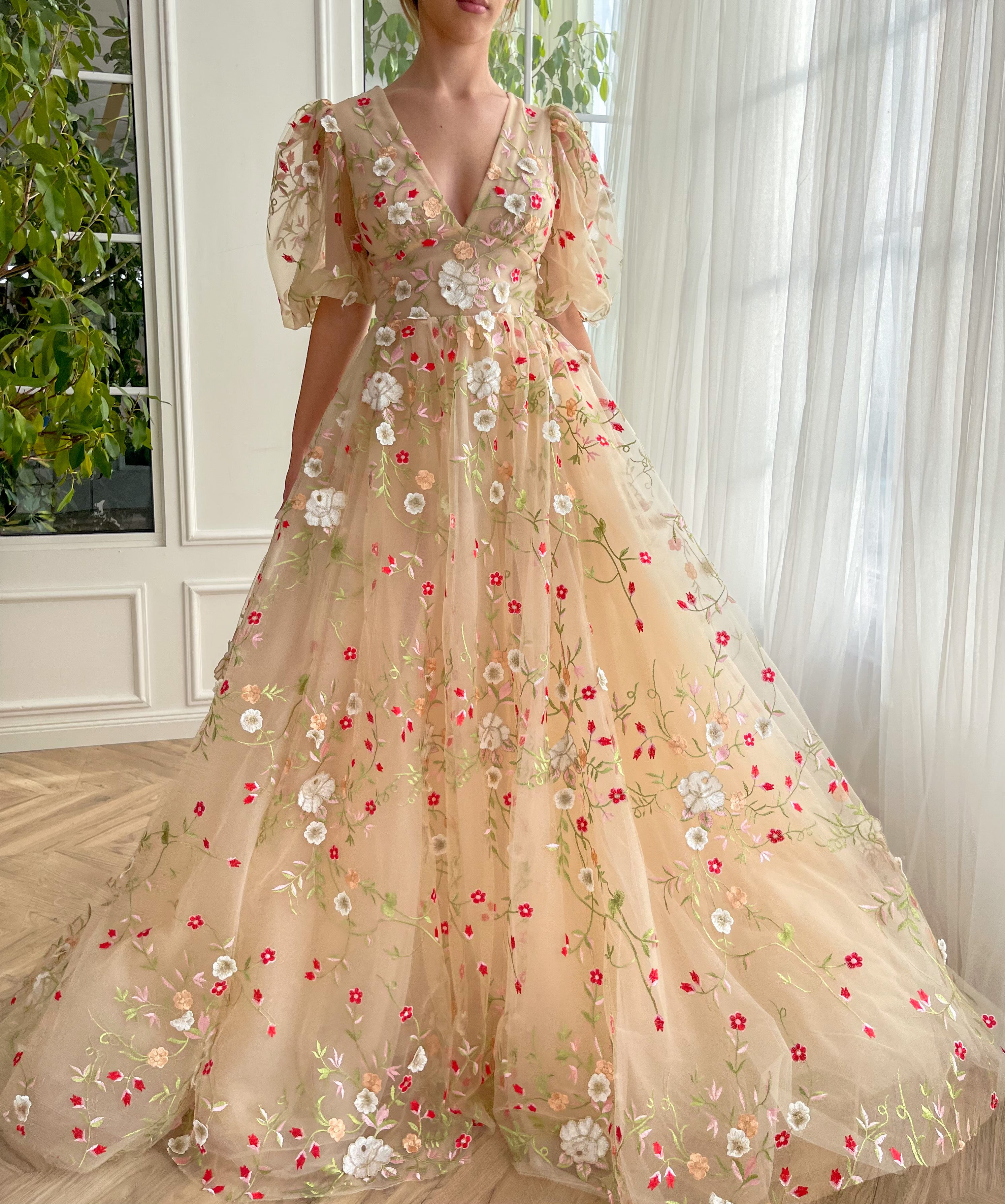 Peach Twilight Elegance Gown