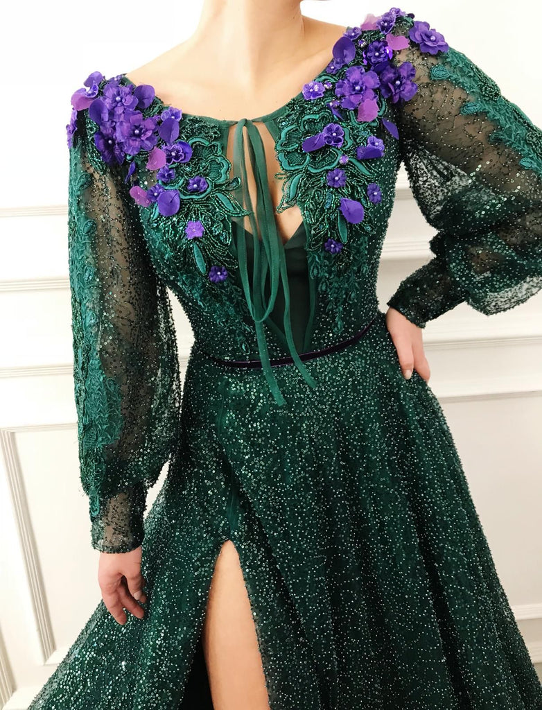 Emerald Blossom Gown | Teuta Matoshi
