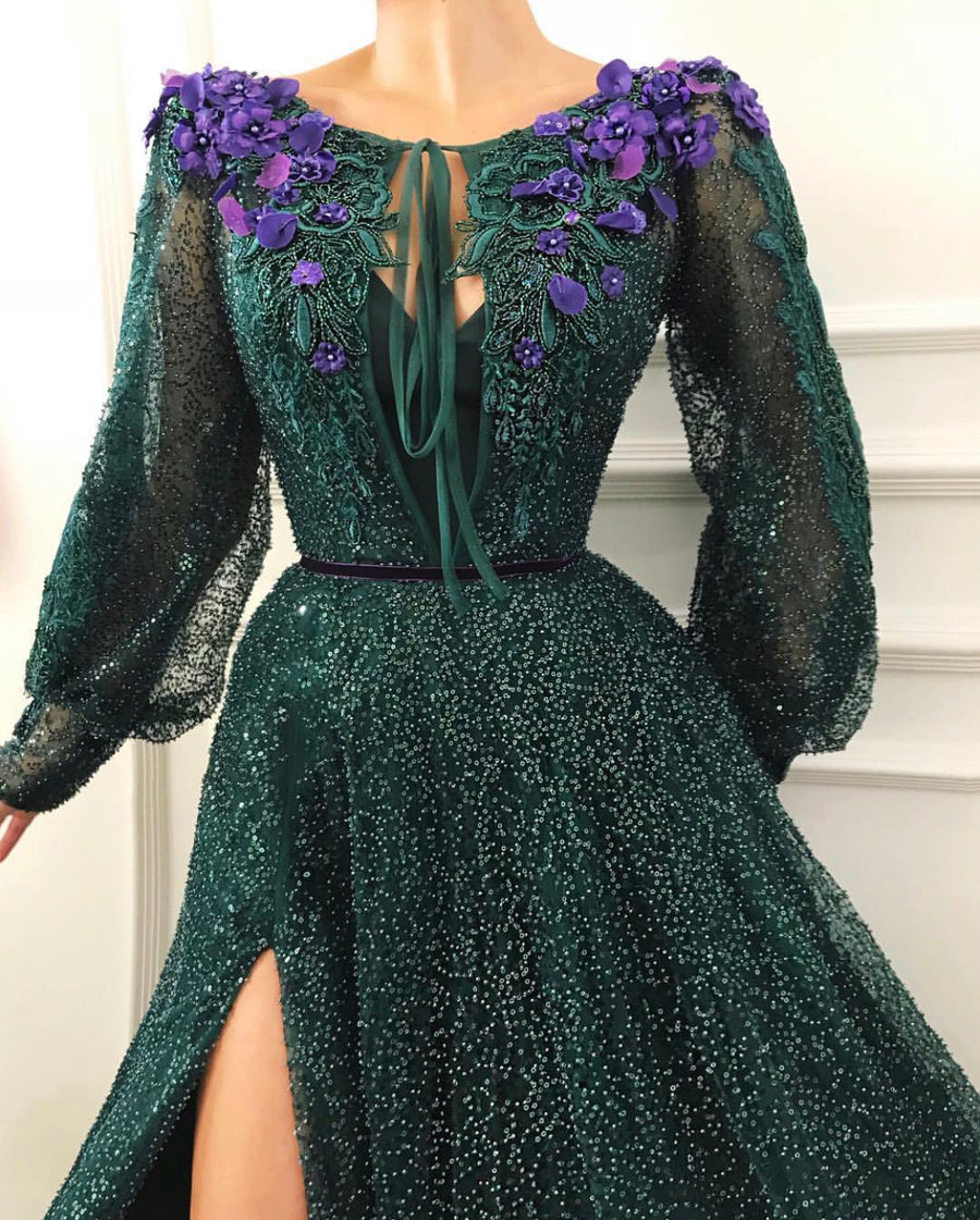 Emerald Blossom Gown | Teuta Matoshi