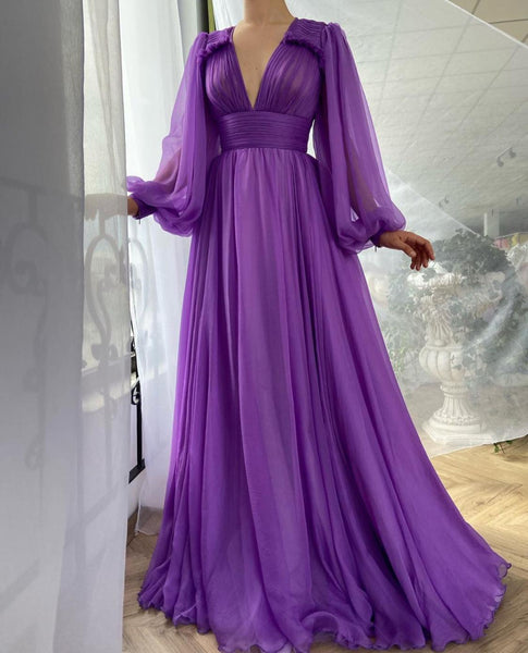 Draped Royal Purple Gown | Teuta Matoshi