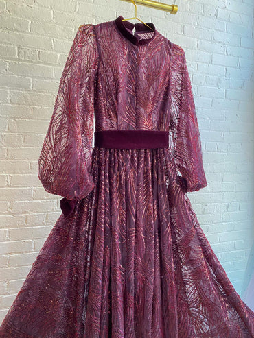 Magenta Sparkle Gown | Teuta Matoshi