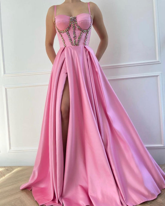 Pretty Pink Satin Gown | Teuta Matoshi