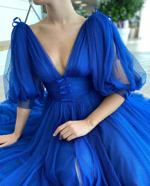 Cobalt Dotted Dress | Teuta Matoshi