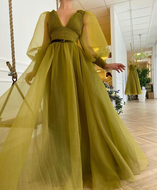 Verde Organza Gown | Teuta Matoshi