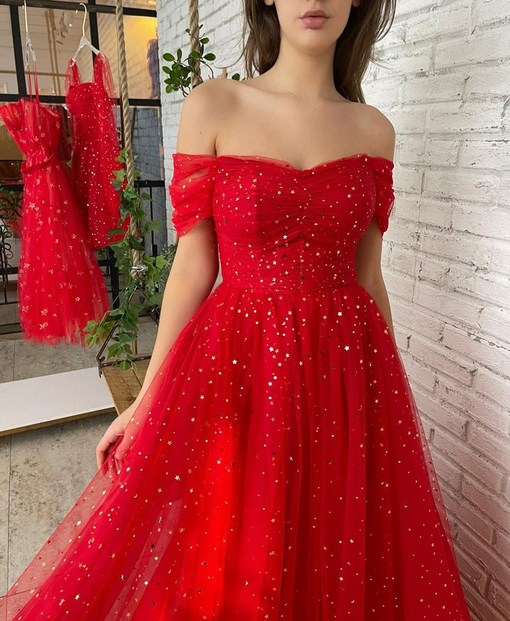 Crimson Galaxy Gown | Teuta Matoshi