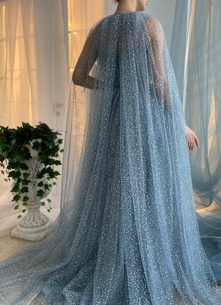 Blue Skies Capelet Gown | Teuta Matoshi