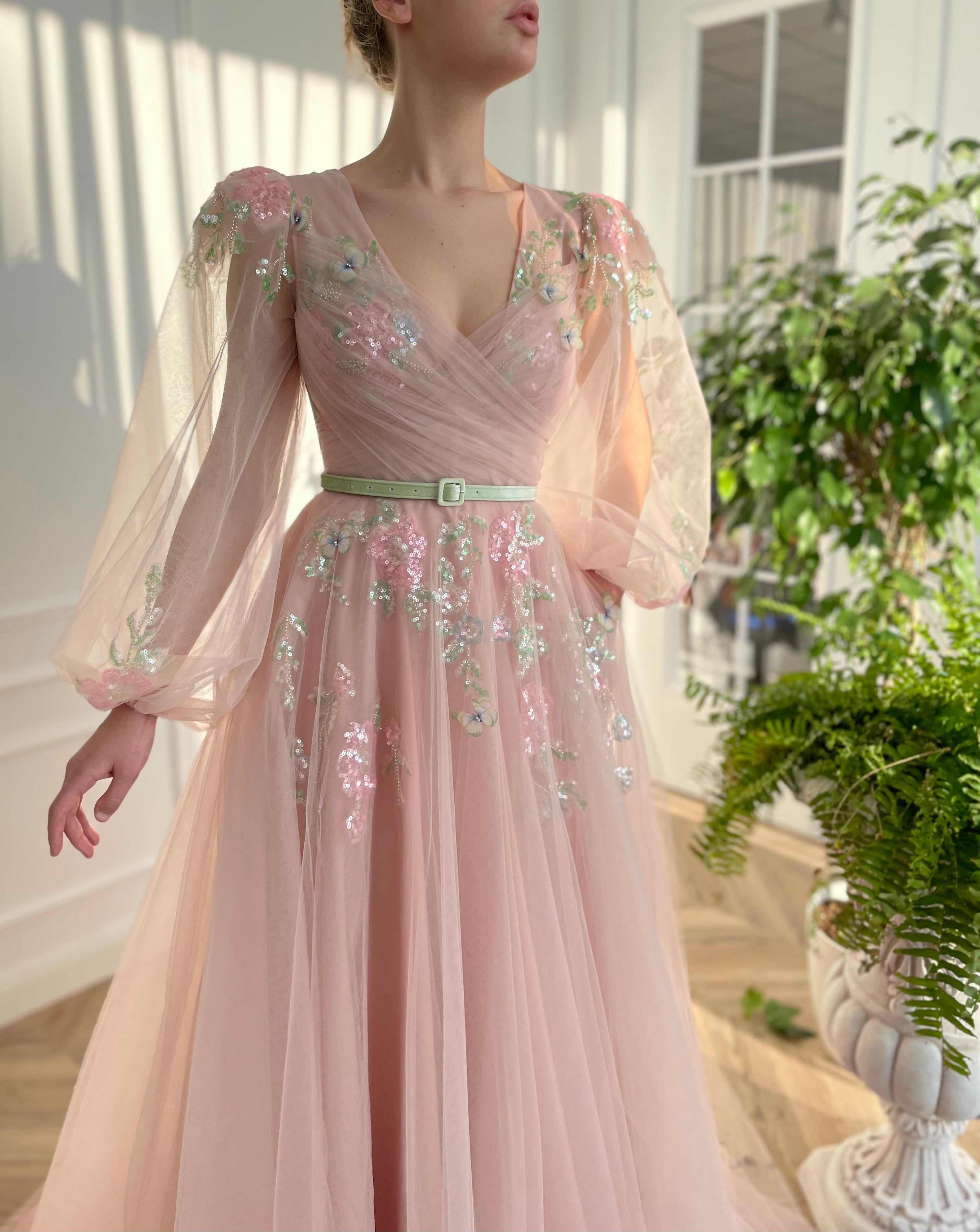 Primrose Pastel Pink Gown | Teuta Matoshi