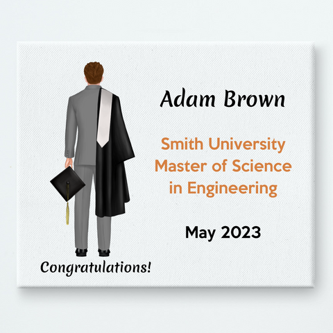 Personalized male master graduation canvas