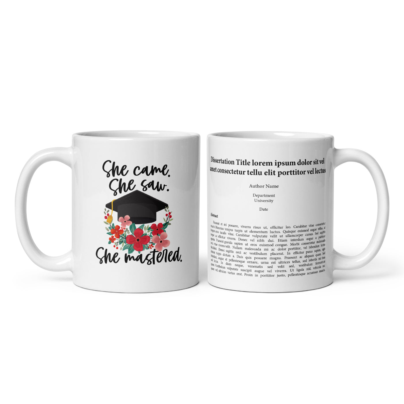 Graduation gift for her or him - master's thesis mug