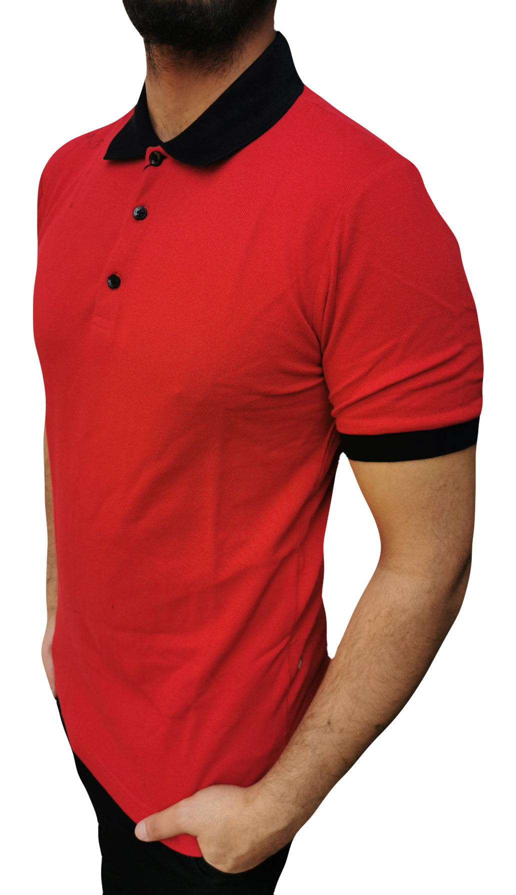 red collar tshirt