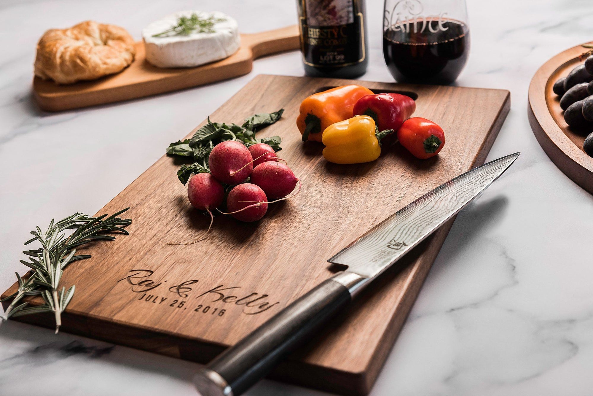 Personalized Custom Charcuterie Board with First Names and Date