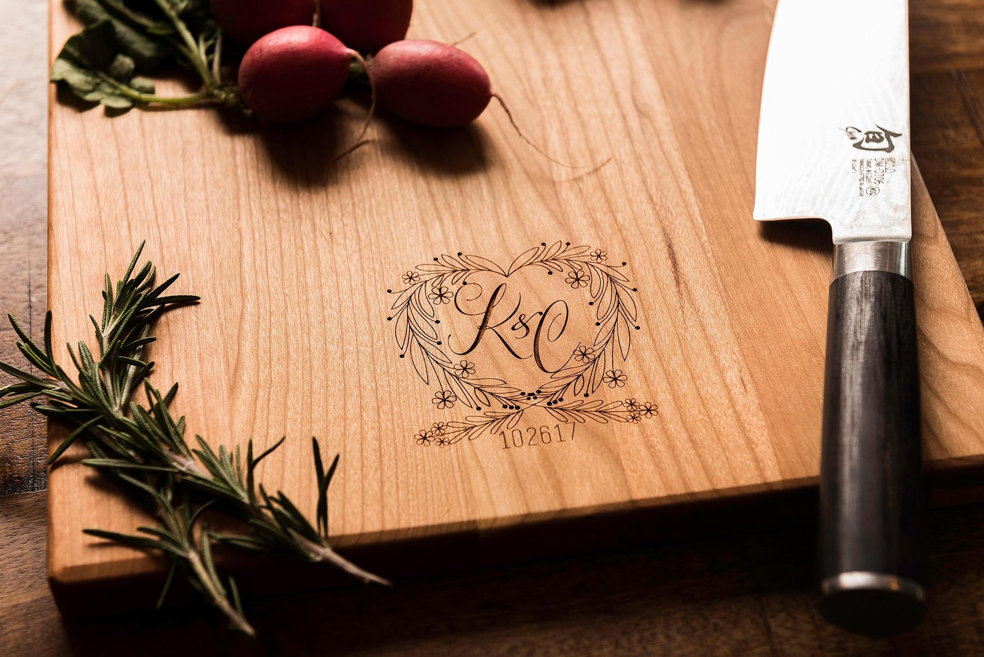 Personalized Charcuterie Board Monogrammed Cutting Board With Heart 