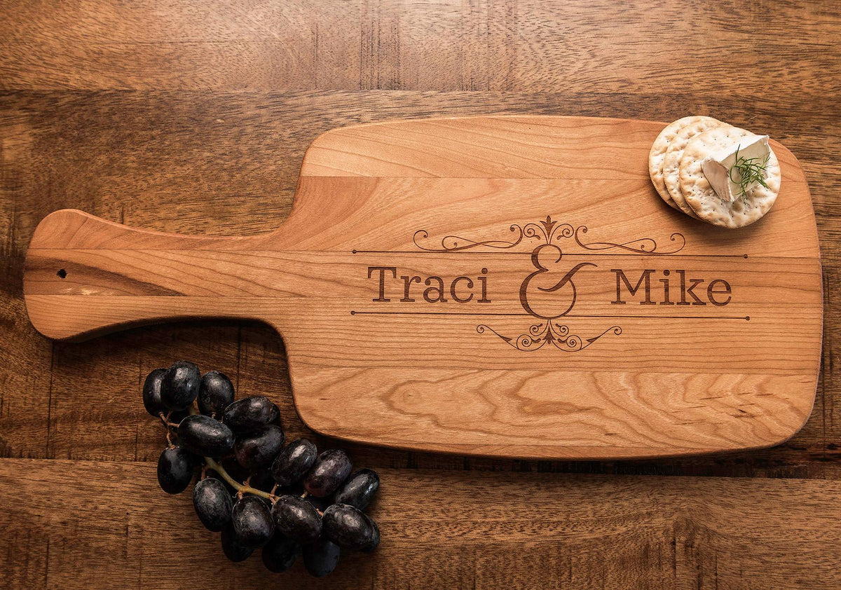 Personalized Cutting Board With Handle Custom Engraved Cutting Board 