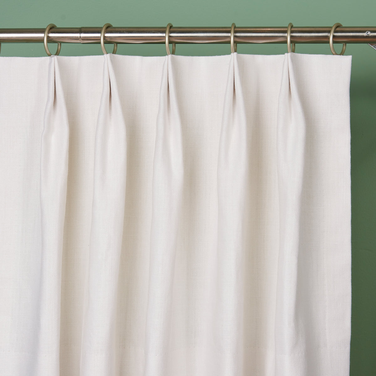 Custom Pleated Lined Drapes in White Cotton Duck