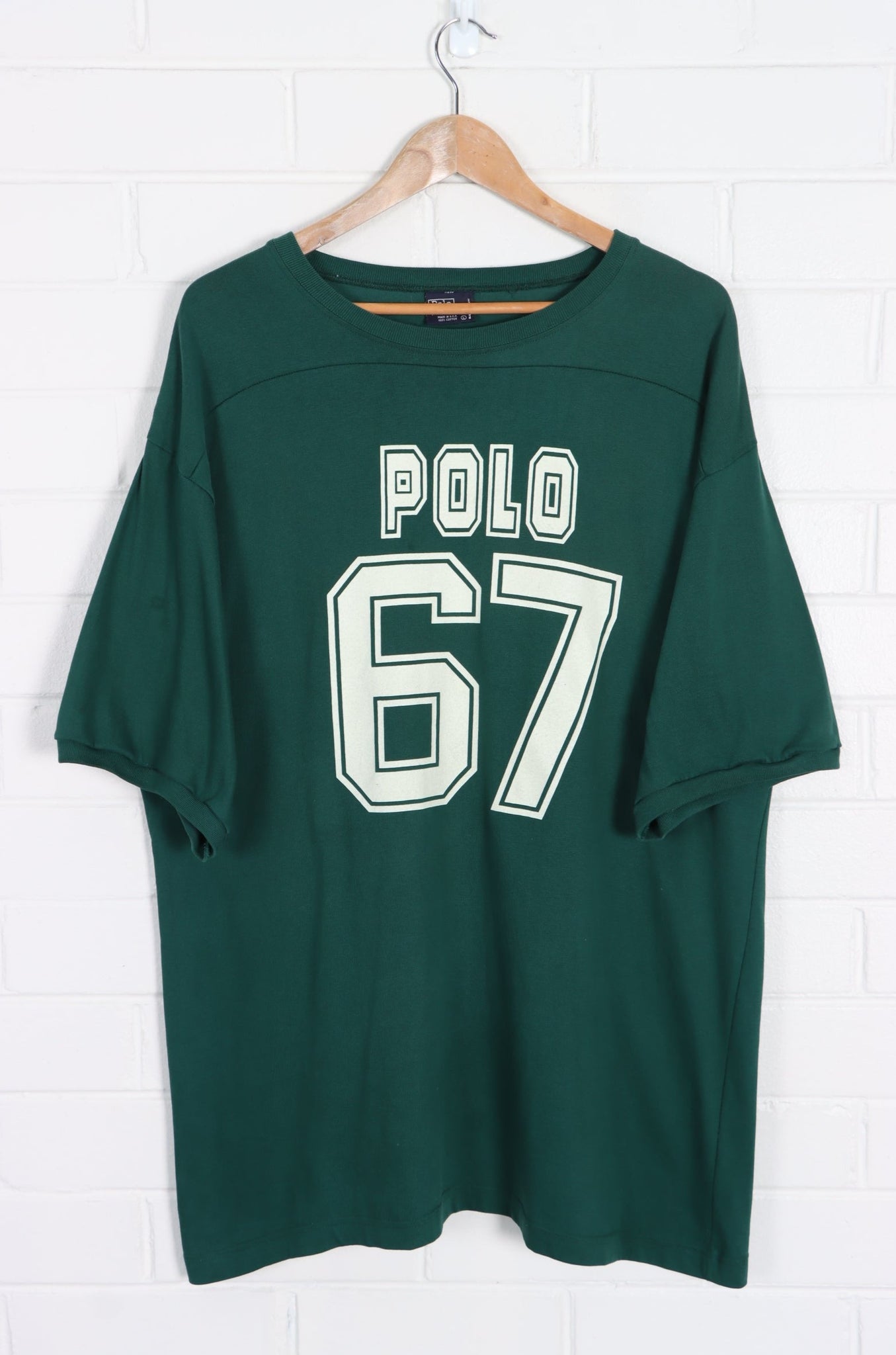 RALPH LAUREN POLO 67 Green 3/4 Sleeve T-Shirt (L) | Vintage Sole Melbourne