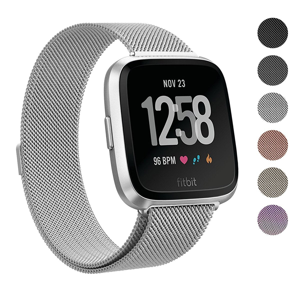 fitbit versa mesh band rose gold