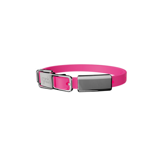 frank green Neon Pink Dog Collar and Tag Small Image 1