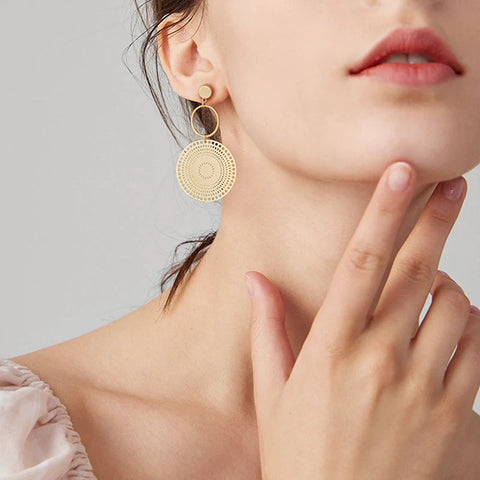 Boucles d'oreilles Soleil doré bohème chic - Les Petits Imprimés - eshop boucles d'oreilles originales femme