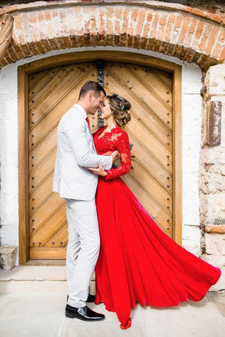 robe rouge de mariée - les petits imprimés - robe de mariage rouge