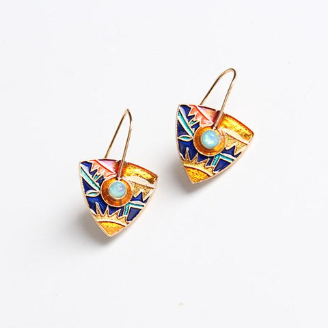 Boucles d'oreilles pendantes multicolore femme