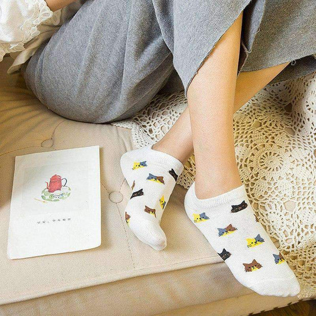 Chaussettes Femme Motif Chat Les Petits Imprimes