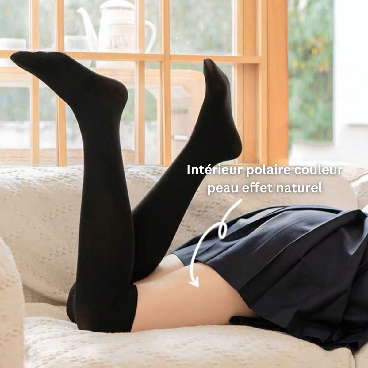 Collant Effet Chaussettes Hautes