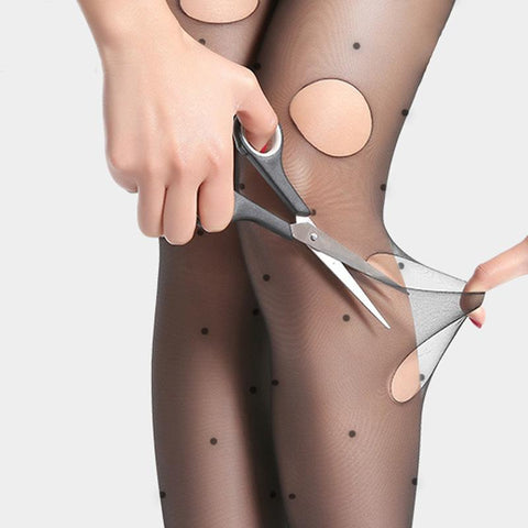  Collants infilables à pois - Les Petits Imprimés - eshop collant fantaisie résistant femme