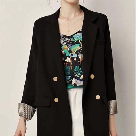 Veste blazer droite noire Elliot - Les Petits Imprimés - eshop veste chic femme tendance