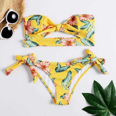 maillot de bain 2 pièces imprimé tropical - les petits imprimés - eshop maillot de bain femme