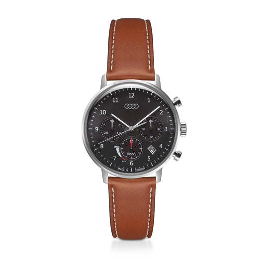 Original Audi Chronograph Uhr Armbanduhr Ringe Logo Herren silber