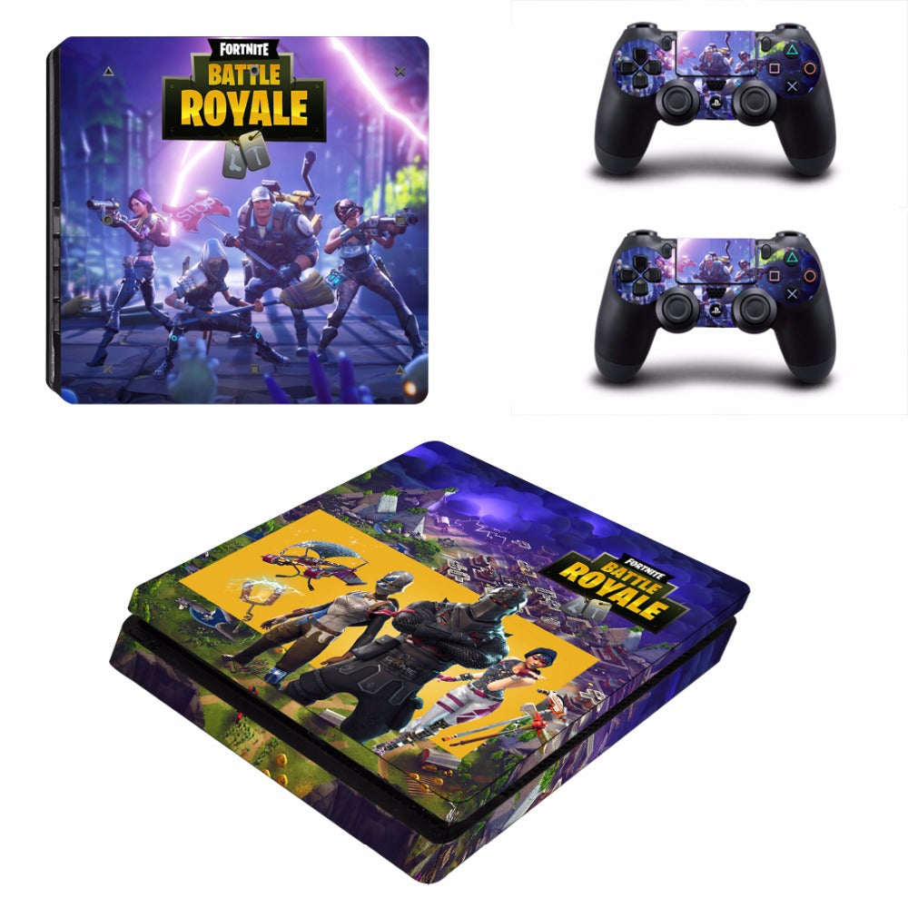 Download Fortnite theme Skin Sticker For Sony PlayStation 4 Slim Console and 2