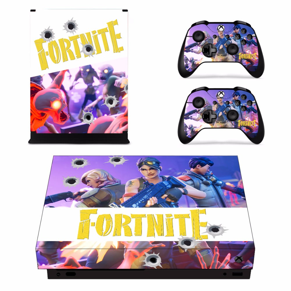 fortnite decal skin sticker set for xbox one x console - how big is fortnite on xbox