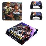 Fortnite theme Skin Sticker For Sony PlayStation 4 Slim Console and 2 Controllers Skins Sticker Decal Vinyl