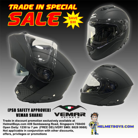 VEMAR SHARKI flip up motorcycle helmet trade in discount