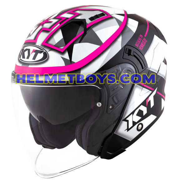 Kyt Nfj Motorcycle Sunvisor Helmet Espargaro Fuxia Helmetboys