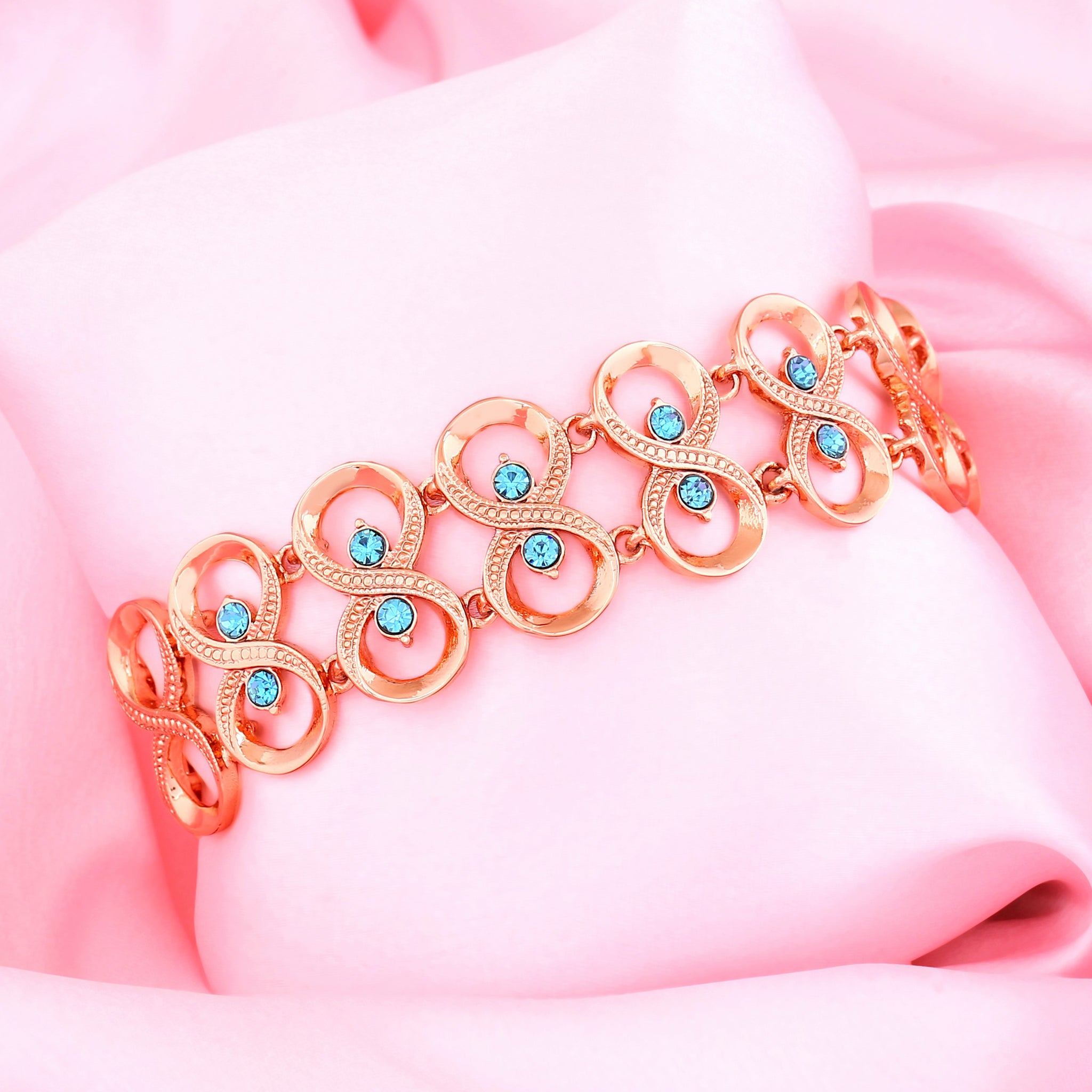 

Estele Rose Gold Plated Sparkling Bracelet with Crystals for Women