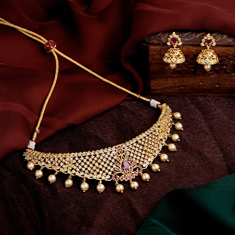 gold-plated-cz-traditional-bridal-choker-set-with-pearls-ruby-crystals-for-women 