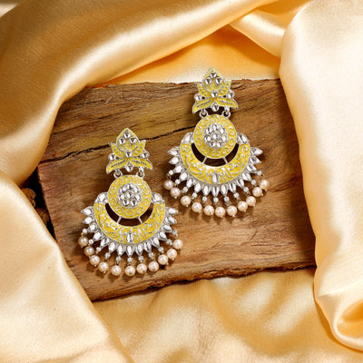 Gold Plated Antique Round Peacock Kundan Earrings – Abdesignsjewellery