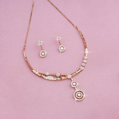 Rose gold necklace set 468356