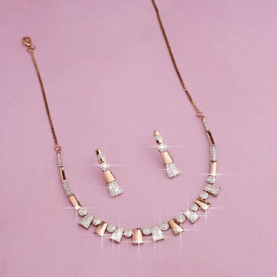 Rose gold necklace set 468356