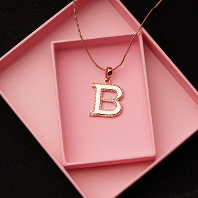 14K Rose Gold Diamond B Initial Pendant Necklace | Shop 14k Rose Gold  Classic Necklaces | Gabriel & Co