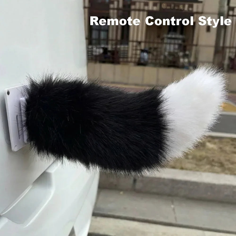 Cute Electric Wagging Plush Cat Tail Color Name:Black