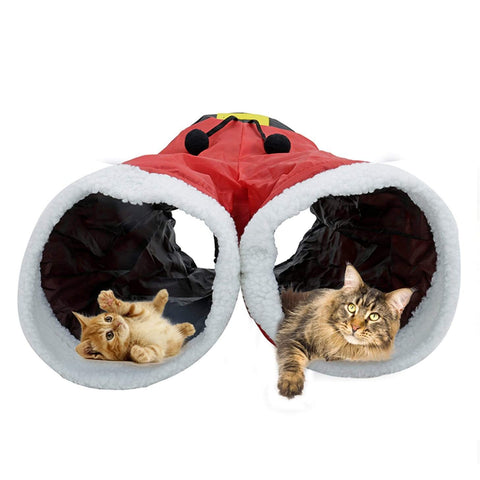 2-in-1 Funny Christmas Pant Design Tunnel Kitten Toy