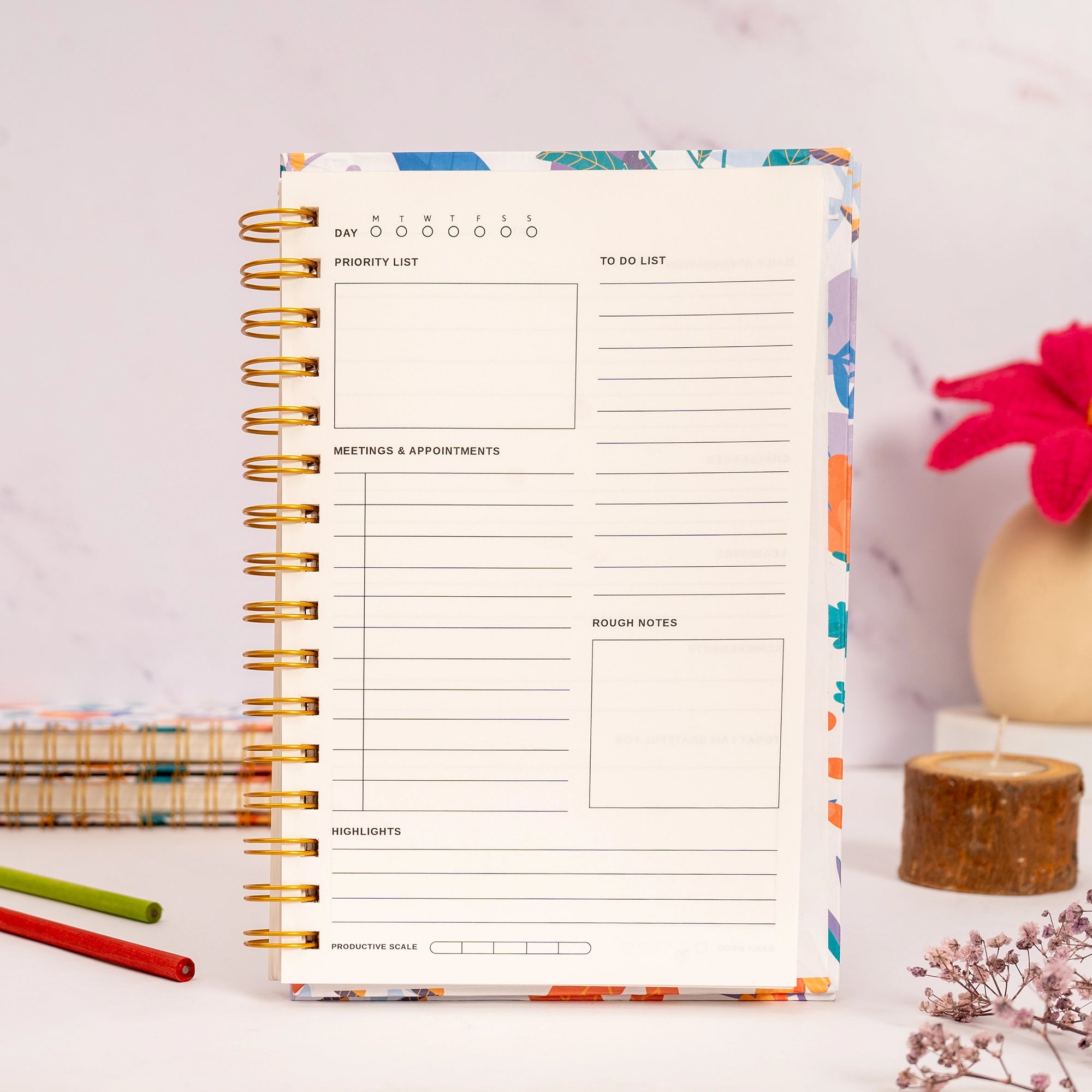 Floral A5 Daily Planner Diary