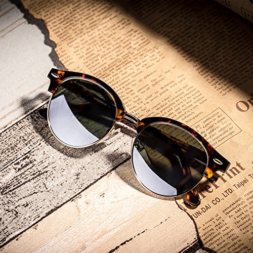 Fashion Sunglasses,Acatate Frame With Polarized Silver Lens,100% UVA/UVB Protection,For Women - Colossein Fashion polarized Sunglasses Vintage  Retro handcraft for men women