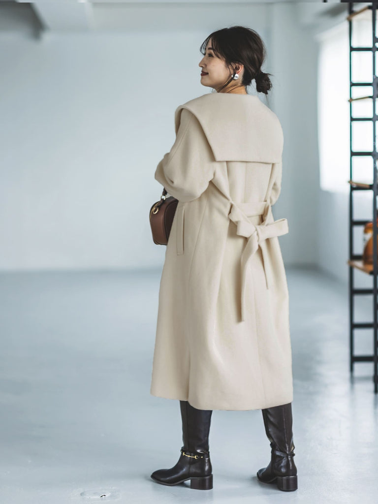 liten Sailor collar coat-Vanilla リテン - ロングコート