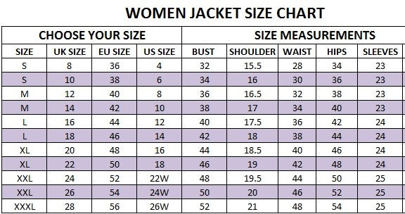 Size Charts – Black Jack Leathers