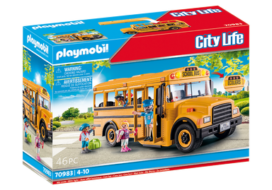 Playmobil 71329 Ônibus escolar City Life, ônibus escolar grande com po